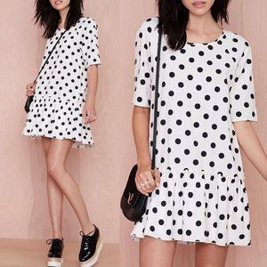 Nasty Gal black white spotty dress